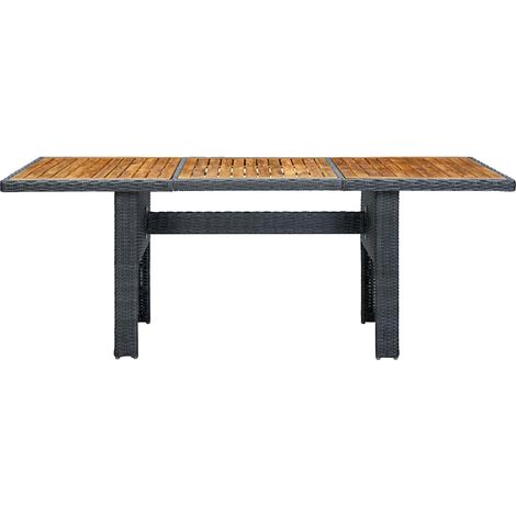 Maison Exclusive - Tavolo da Giardino Grigio Scuro in Polyrattan e Massello Acacia (1/5)