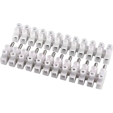 Morsettiera bianc 24 poli 3A - 4 mm2 mas-fem 380V stecca10pz