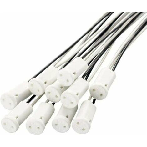 Lot de 20 douilles G4 20 cm, culot G4 douille plastique 12V douilles halogènes G4 pour lampes quartz, lampes halogènes, lampes LED (1/5)