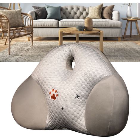 Coussin de dossier de chaise, oreiller lombaire d'été, coussin de taille à motif patte de chat, pour canapé, chambre, bureau, voiture (1/5)
