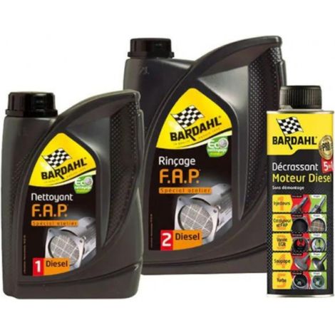 Kit de nettoyage FAP Bardahl – 1 bidon nettoyant, 1 bidon rinçage, 1 bidon régénérant – Produit professionnel Eco-Nettoyage