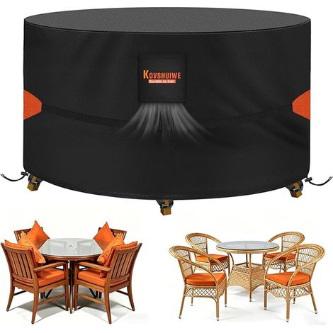 Ø135 x 80 cm Round Garden Table Cover, Oxford Fabric 520D (1/5)
