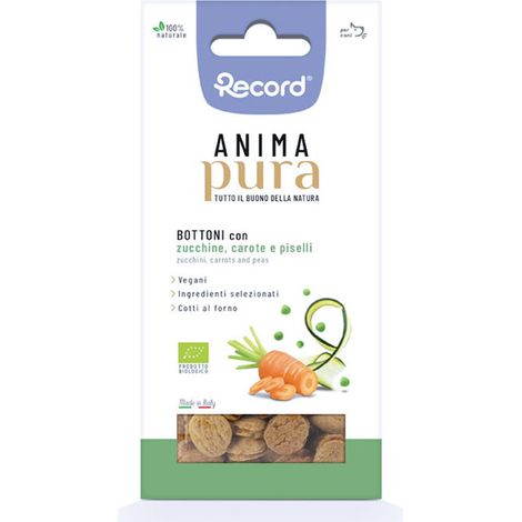 Anima Pura Buttons Zucchini Karotten und Erbsen für Hunde 100 g Vegan (1/2)