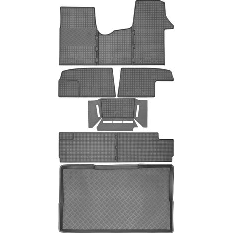 Renault Trafic III VAN a partir de 2014 SET - Alfombrillas de goma para coche + alfombrilla para maletero