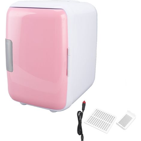 Réfrigérateur de voiture 4 litres Durable ABS stockage cosmétique partition détachable Mini réfrigérateur Portable pour nourriture cosmétique voiture rose (1/5)