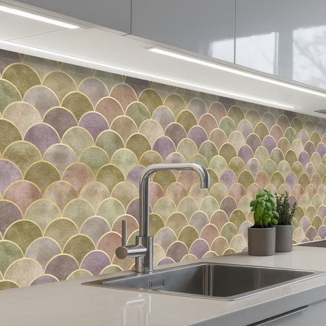 REVETEMENT MURAL DE CUISINE, CRÉDENCE DE CUISINE Doux - Doré - Coloré 250x60 cm (1/5)