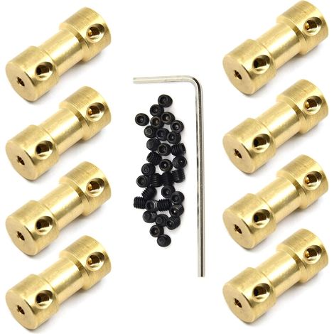 8 Stück Messing-Steckverbinder - Kupfer Adapter für Kleinmotoren, Modellbau & Elektronik - Lötfrei & Korrosionsbeständig (Innen- und Außengewinde)3mm -5mm