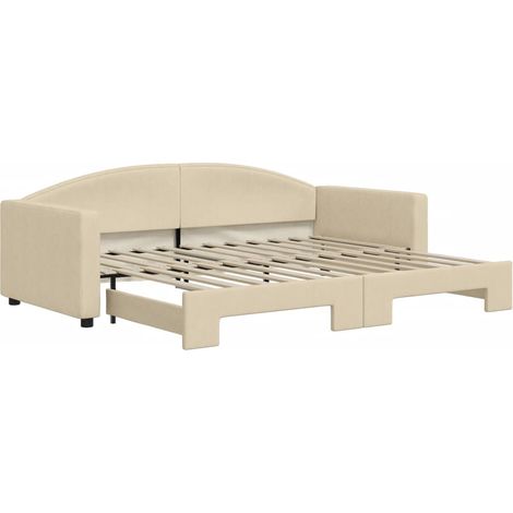 Maison Exclusive - Lit de jour avec gigogne sans matelas crème 90x200 cm