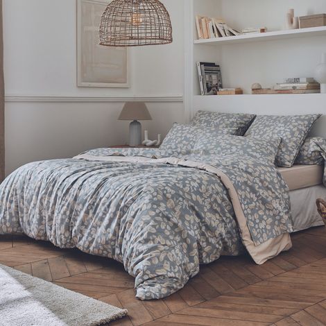 Parure de couette en percale au style cocooning Gris 240x220 cm