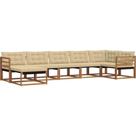 Ensemble de canapés d'extérieur 21 pcs Salon de jardin Naturel et Beige (1/5)