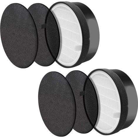 Lot de 2 filtres à air HEPA et 4 pré-filtres au Charbon Actif pour purificateur d'air LV-H132 Remplace la pièce LV-H132-RF (1/5)