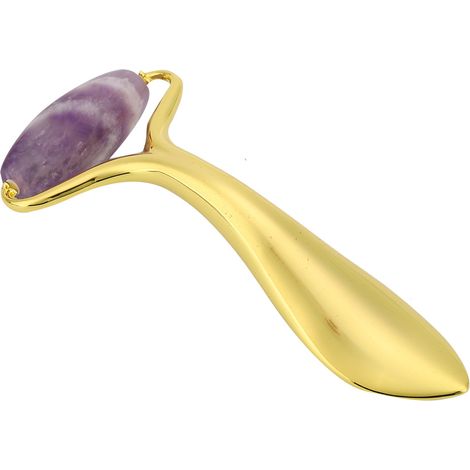 Rouleau de Massage Visage en Pierre de Jade Améthyste, Lissant les Rides, Raffermissant la Peau, Instrument Anti-Âge pour Affiner le Visage, Outil de Beauté Naturel (1/5)