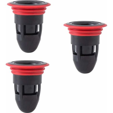 Siphon de sol anti-odeur pour douche, sans filtre, déodorant, anti-encrassement, anti-retour, égout, drain de sol pour salle de bain, cuisine (2 pièces (noir))--TRIMEC (1/5)
