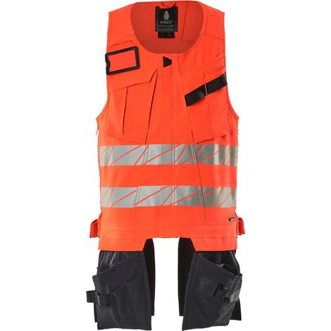 Mascot Werkzeugweste, ULTIMATE STRETCH Werkzeugweste Gr. L, Hi-vis rot/schwarzblau (1/4)