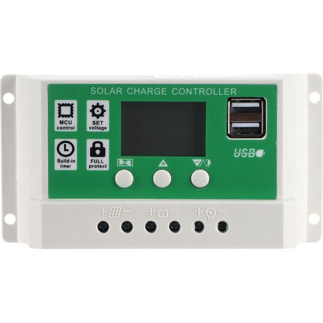 Régulateur de Charge Solaire PWM 20A avec Affichage LCD pour 12V/24V et Suivi Automatique (1/5)
