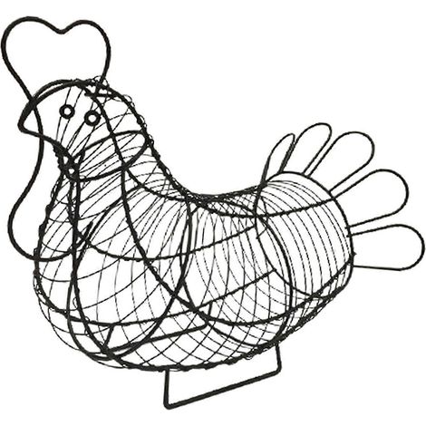 Panier à œufs noir multifonctionnel en métal, porte-œufs et panier de rangement (1/4)