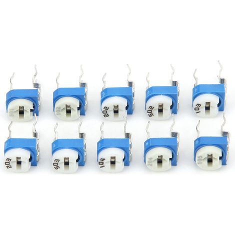 100 potentiomètres ajustables à résistance variable, composants électroniques RM065, bleu et blanc (1/5)