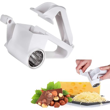 Rallador de queso giratorio, mini molinillo de queso manual de acero inoxidable, utensilio de cocina manual para rallar quesos duros, mantequilla, etc. (1/5)