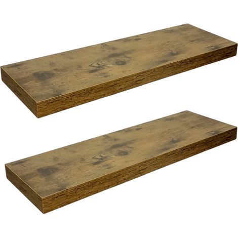 Dunkelbraunes Regal, 2er-Set, für die Wohnzimmerwand, BEGRYF 80x20x3.8