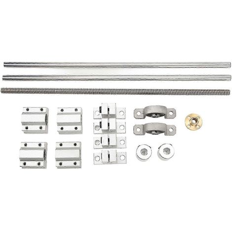 Tige de guidage linéaire SC8UU, bloc coulissant KP08, support de palier pour imprimante 3D et machine de gravure, axe 8mm, longueur 350mm. (1/5)