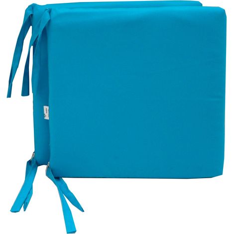 Set 2 Cuscini per Sedia da Giardino 45x45x5 cm in Dralon Allegro Turchese (1/4)