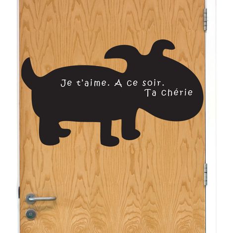 Sticker ardoise tableau noir - stickers muraux adhésif effaçable - CHIEN - 40x65cm (1/3)