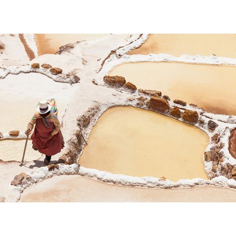 Tableau sur toile bassin de sel 30x45 cm - Impression sur Toile Murale Décorative - Image imprimée en HD sur Toile - Toile sur Châssis en Bois FSC - Fabriqué en France