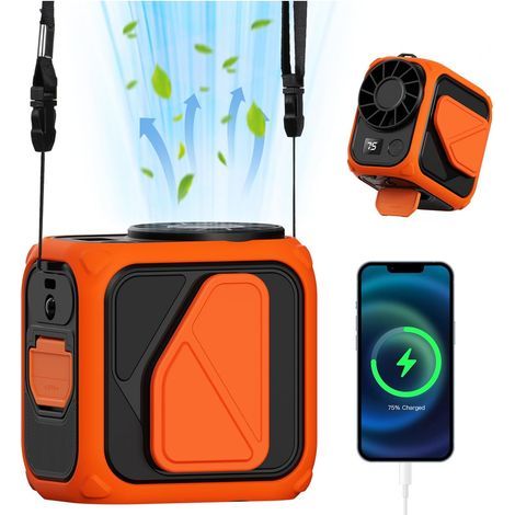 Ventilateur de taille à pince, ventilateur USB portable avec lumière, batterie rechargeable 6000 mAh, 4 vitesses, mini ventilateur pour la maison, le bureau, les voyages et le sport (1/4)