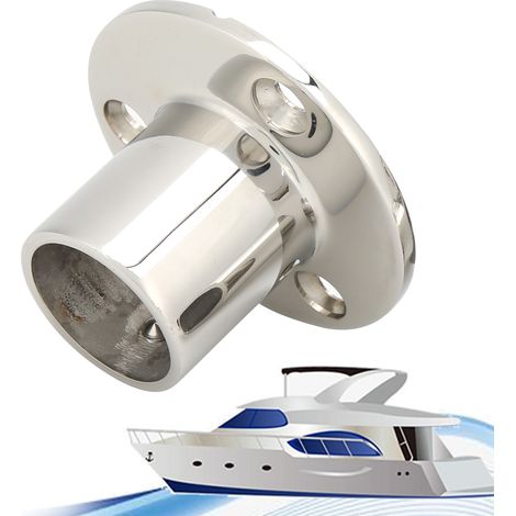 MJS013 Embase ronde à 90° en acier inoxydable pour rambarde de bateau, 30 mm (1/5)