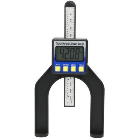 Electronic Height Depth Gauge Digital Display Woodworking Ruler Measuring Tool 0-80mm (1/4)