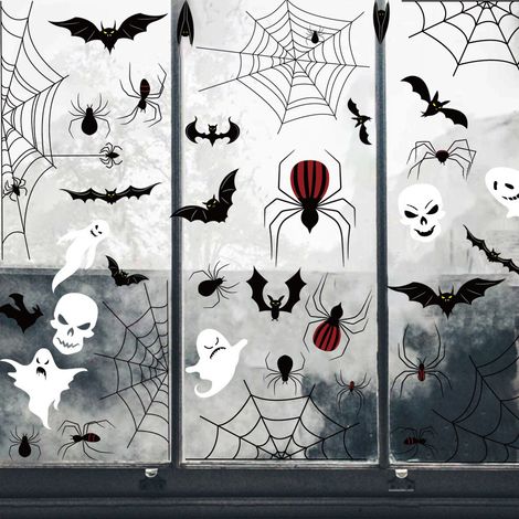Autocollant Mur Halloween - Autocollant Électrostatique pour Vitre - Décoration Fête d’Halloween - Lot de 1 (1/5)