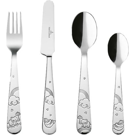 Couverts de Table pour Enfant Set 4 Pièces, Garanti Lave-Vaisselle, Ensemble de Couvert, Set de Couverts de Table, Acier Inoxydable (1/5)