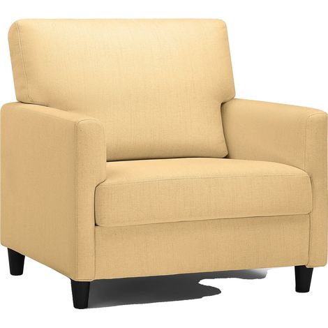 Sillón reclinable, diseño moderno, acolchado de espuma cómodo, amarillo, un asiento. (1/2)