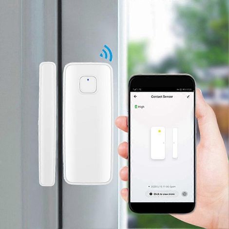 Alarme magnétique de porte Tuya, alarme antivol, application Wi-Fi, alarme à distance de rappel d'ouverture de porte magnétique (1/5)