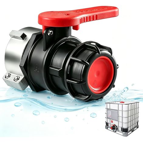 Vanne Cuve 1000l, Adaptateur Réservoir IBC 60 mm à 62 mm, Raccord Cuve 1000 litres pour Robinet de Vidange, Citerne de Pluie, Bidon, Reservoir d'eau de Pluie (1/5)