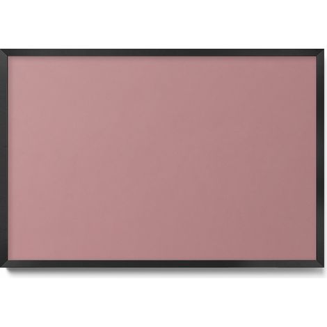 Tableau Magnétique en Métal pour Aimants - Motif Couleur rose pastel - Minimaliste - Cadre Noir - 60x40 cm - Tableau Métallique Aimanté