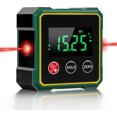 Inclinomètre Numérique - Précision ±0,1° - Laser Croisé Double - Pied Magnétique - Écran LCD Rotatif - Alimentation USB-C - IP54 - 30 H Autonomie (1/5)