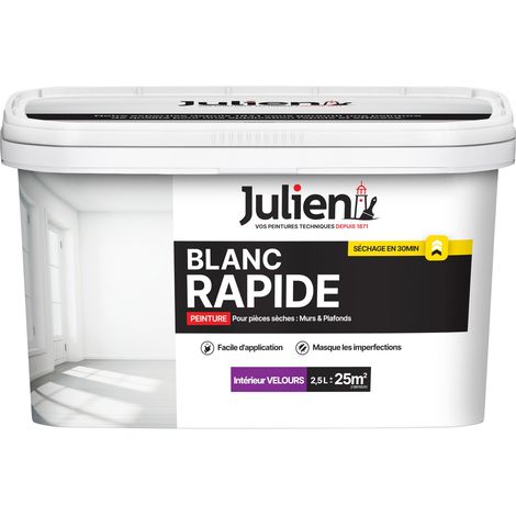 Peinture Blanc Rapide Intérieur Julien Velours Blanc 2,5 L