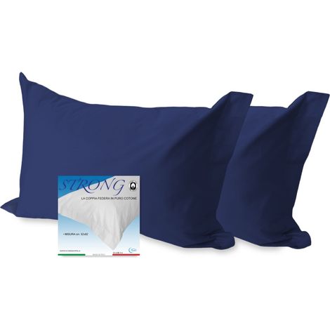 COPPIA federa per GUANCIALE STRONG tinta BLU SCURO cm. 52X82 (1/5)