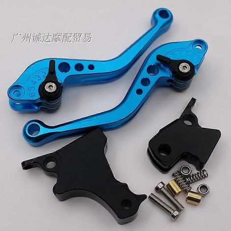 Freins modifiés pour F700GS, F650GS et F800GT : réglage du klaxon, de l'embrayage et du guidon biellettes de direction entièrement en aluminium (poignée courte bleue). (1/5)