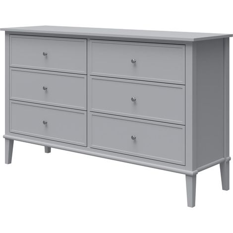Franklin-Commode avec 6 tiroirs en MDF gris