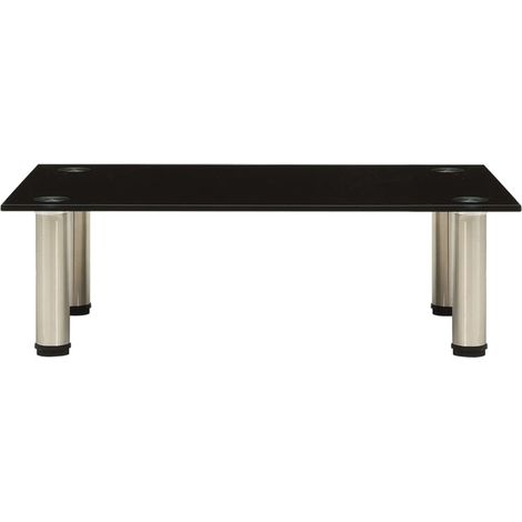 Meuble TV, Étagère TV, Meuble de Salon, Noir 60x35x17 cm Verre trempé OIB4729E (1/5)