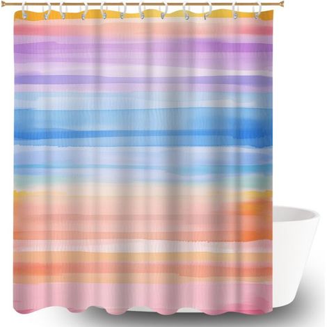 Rideau de bain 180x180 avec motif voile de douche pour idée cadeau pour pendaison de crémaillère (1/5)