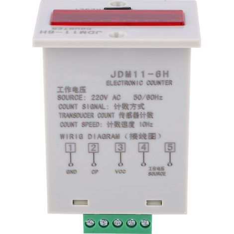 JDM11-6H Electronic Counter 6 Digits LED Digital Display Counter Relay Transducer CountAC220V (1/5)