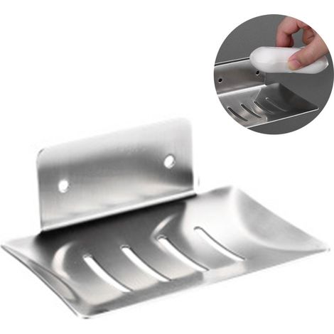 Porte-Savon - Acier Inoxydable - Adhésif Sans Perçage - Pour Salle De Bain Cuisine Balcon - 1 Pièce (1/5)