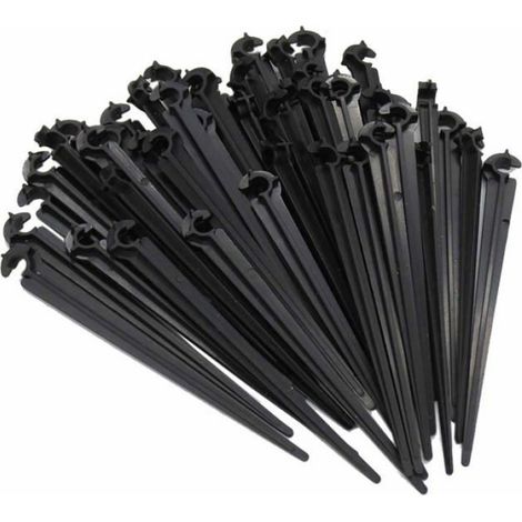 Lot de 50 Piquet, Plastique, 110 mm, Tuyau, 4-7 mm, Jardin (1/4)