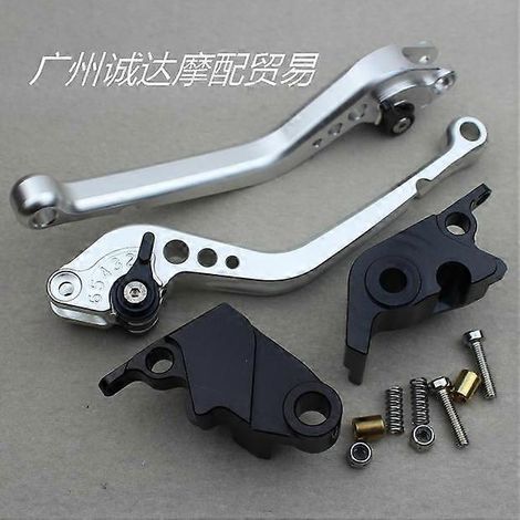 Levier de frein modifié en alliage d'aluminium pour motos Kawasaki ZX10R, ZX10RR et ZX10KPT (longue poignée argentée). (1/5)
