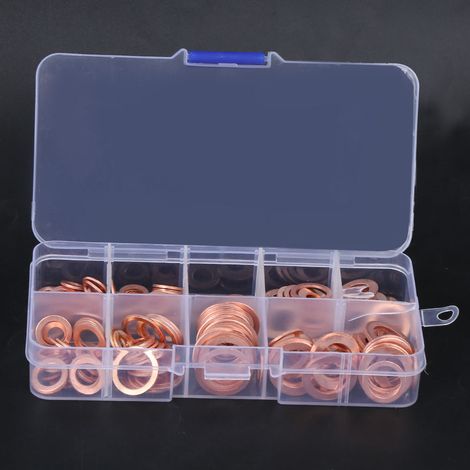 Joints en cuivre, accessoires de quincaillerie, fixations, rondelles d'étanchéité, pièces industrielles, 200 pièces (1/5)