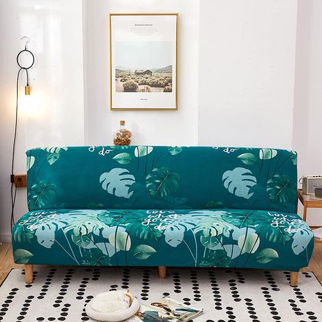Stretchbezug für ein 2-Sitzer-Schlafsofa ohne Armlehnen, Regenwaldmuster
