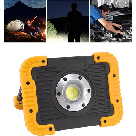 Lampe de travail COB, lampe torche d'urgence, projecteur portable, rechargeable par USB, support rotatif à 180°, étanche, idéale pour l'extérieur, le camping, la randonnée, l'inspection automobile et (1/5)